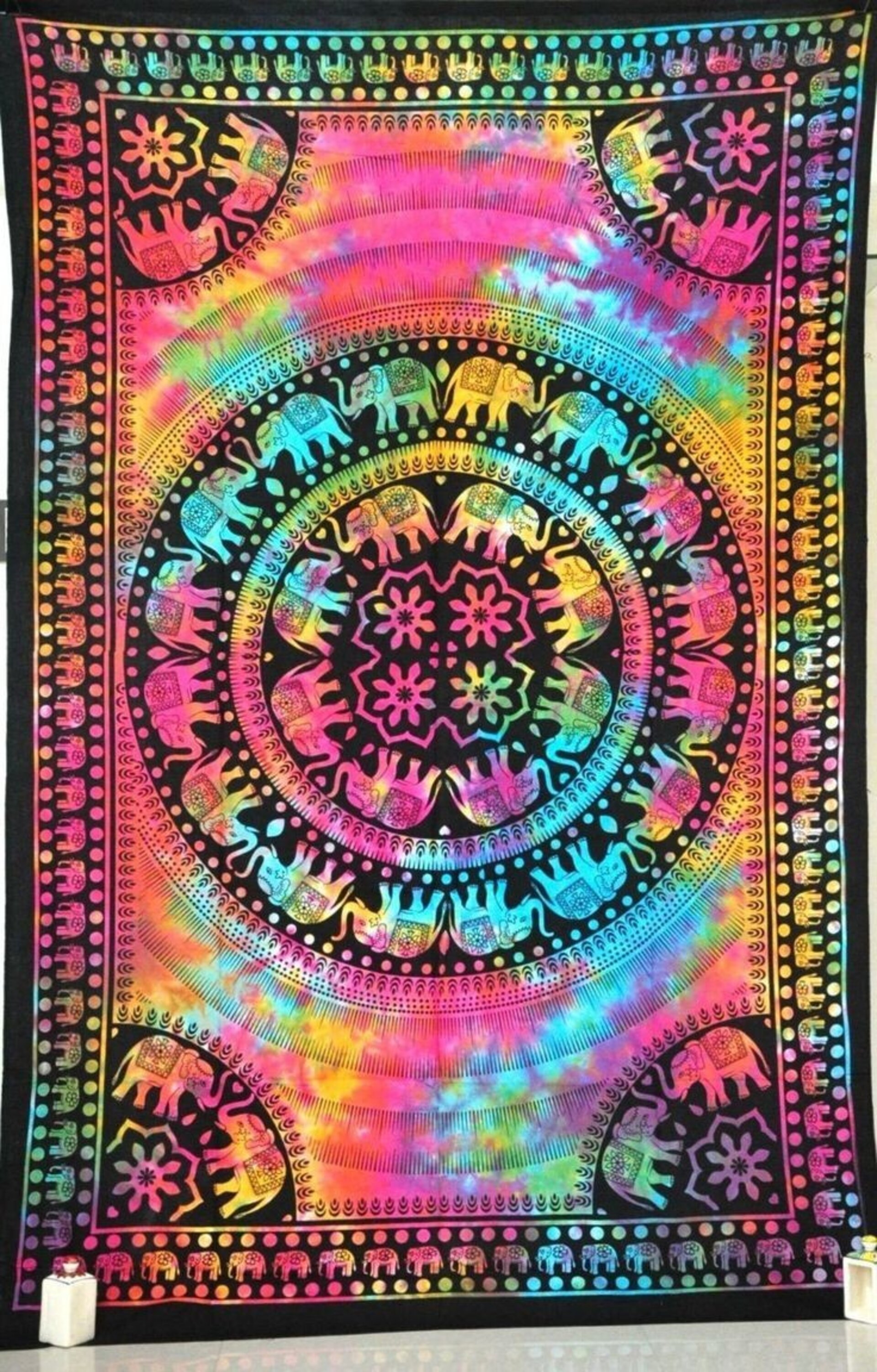 Mandala circulo elefantes multicolor - 3