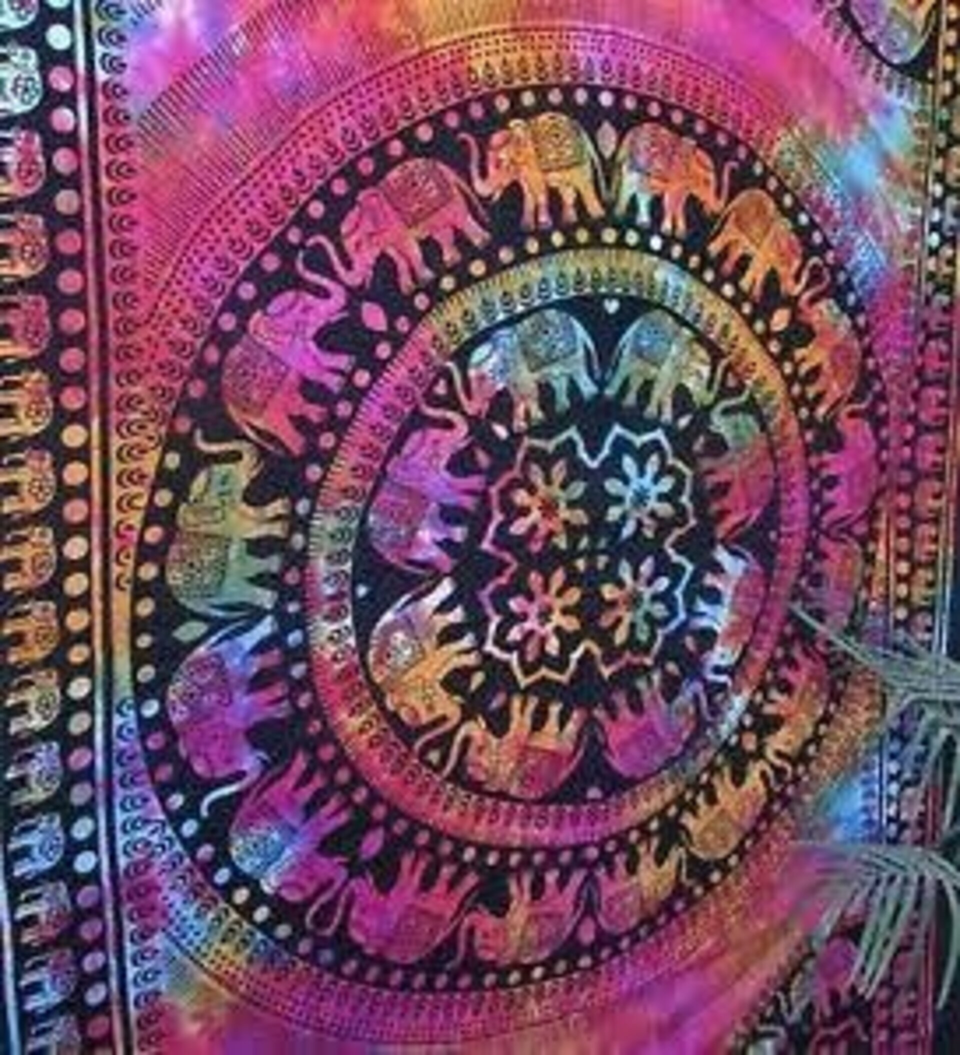 Mandala circulo elefantes multicolor - 2